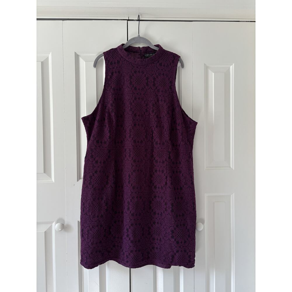 Forever 21 Plus Size Purple Lace Dress 3X - Picture 2 of 9